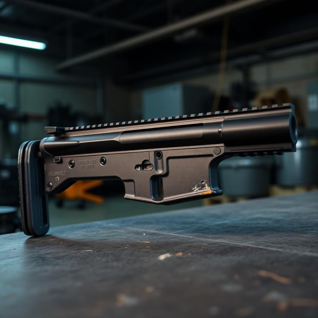 Plain factory black AR-15 receiver with handling wear